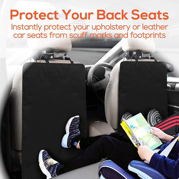 Trobo Car Kick Mats Back Seat Protector, Set of 2 X-Large Seat Back Cover for Kids, Made with Thick Waterproof Material to Fully Protect Backseat from Dirt, Mud and Scuffs Marks, Fits Most Cars - Image 4