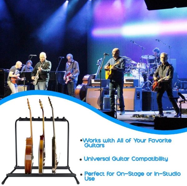 Pyle Multi Guitar Stand 7 Holder Foldable Universal Display Rack With No slip Rubber Padding - PGST43 - Image 3