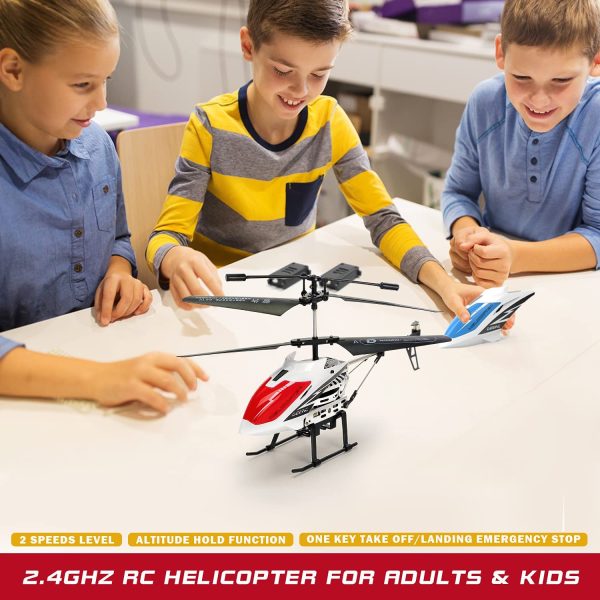 DEERC DE51 Remote Control Helicopter Altitude Hold RC Helicopters with Gyro for Adult Kid Beginner,2.4GHz Aircraft Indoor Flying Toy with 3.5 Channel,High&Low Speed,LED Light,2 Battery for 20 Min Play - Image 5