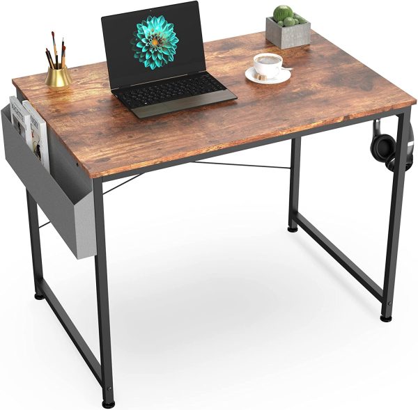 31.5 inch Computer Desk with n-Woven Storage Bag, Office Work Desk for Small Spaces, Writing Study, Industry Modern Table for Bedroom, Home, Office - Image 3