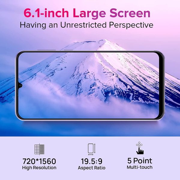 Note 6 Android Phone, Unlocked Cell Phones Canada, 6.1?? HD+ 32GB Smartphone Unlocked, Ultra-Slim Lightweight Cell Phone Dual SIM, 3G Mobile Phone Canada for Child & Senior (Purple) - Image 6