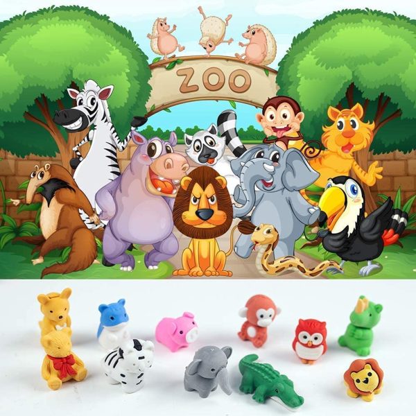 UBANTE Japanese Animal Erasers Bulk Kids Pencil Erasers Puzzle Erasers Mini Novelty Erasers for Classroom Rewards, Party Favors, Games Prizes, Carnivals Gift and School Supplies -  Pack - Image 3