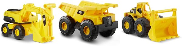 Cat Construction 7" Dump Truck, Loader & Excavator Toys Combo Pack - Image 2