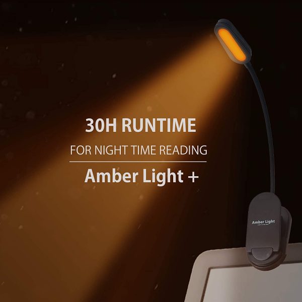 Book Light by Amber Light +. Blue Light Blocking. Giftable Night Reading Light. Rechargeable. 1600K Warm Color for Reading in Bed at Night. Thoughtful Gift for Book Readers and Night Time Workers. - Image 5