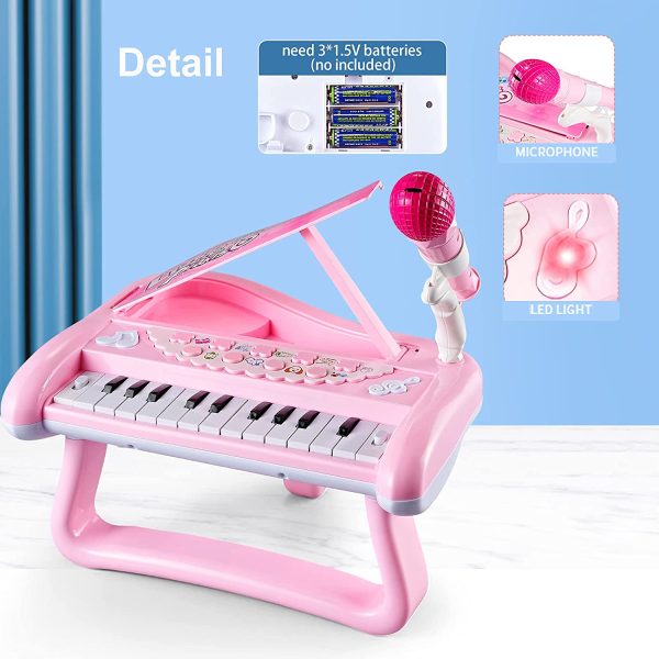 Baby Piano Girls Toy First Birthday Gifts for 1 2 3 Years Old Toddler Keyboard for Kids 12-18 months Musical Instruments with Microphone - Image 7