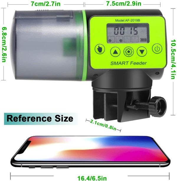 BlueFire Automatic Fish Feeder Timer Feeder for Fish Moisture-Proof Fish Food Dispenser Auto Fish Feeder Turtle Feeder with LCD Display for Aquarium or Fish Tank - Image 5