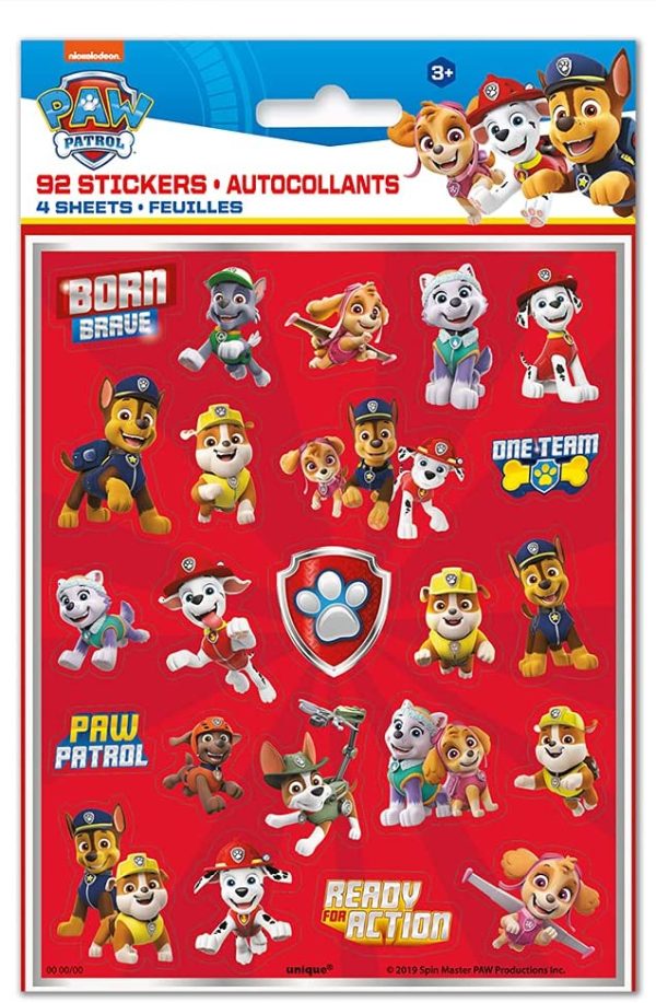 Unique  Paw Patrol Sticker Sheets, 4ct - Image 2