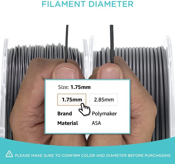 ASA Filament 1.75mm Army Green ASA, 1kg Heat Resistant Weather Resistant ASA 1.75 Cardboard Spool - PolyLite ASA 3D Printer Filament Army Green, Perfect for Printing Outdoor Functional Parts