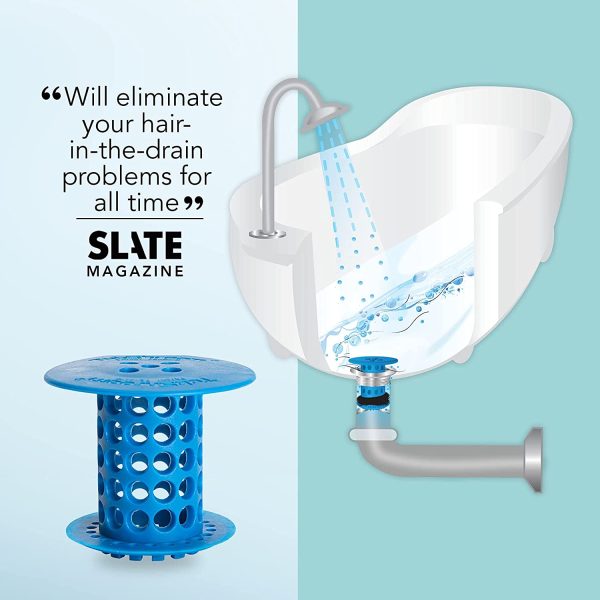 TubShroom TSBLU454 The Revolutionary Tub Drain Protector Hair Catcher/Strainer/Snare, Blue