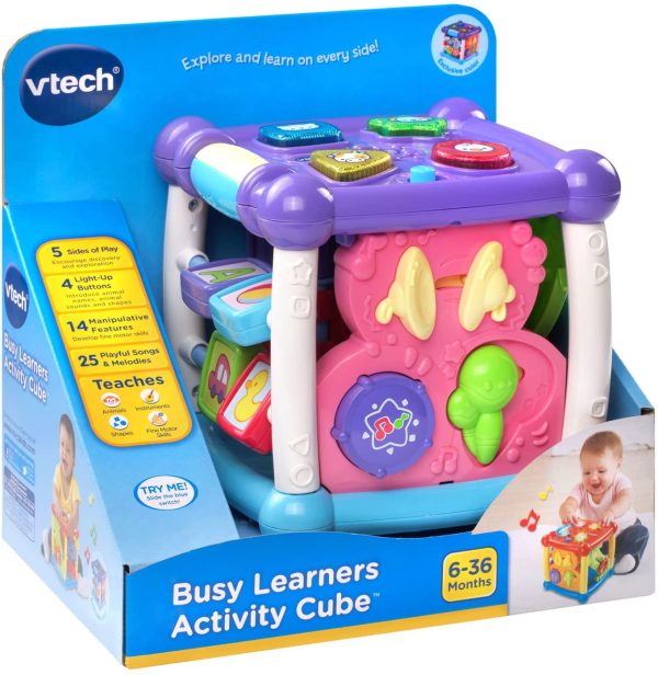 VTech Busy Learners Activity Cube - Purple - Online Exclusive - Image 4