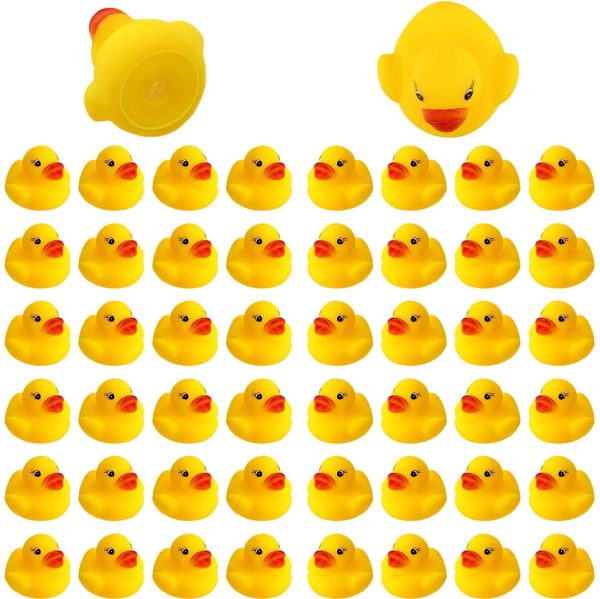 SAVITA 50pcs Rubber Ducky Bath Toy for Kids, Float and Squeak Mini Small Yellow Ducks Bathtub Toys for Shower/Birthday/Party Supplies??3.5??3.5??3cm/1.4??1.4??1.2inch?? - Image 6