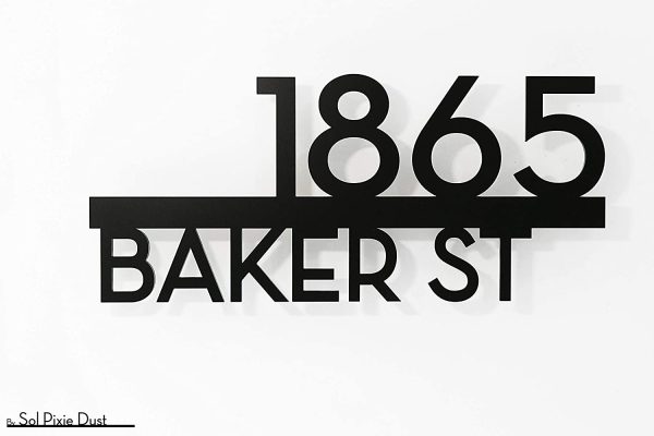 Modern House Numbers - Street Address - Black with Black Acrylic - Contemporary Home Address - Sign Plaque - Door Number - Image 2