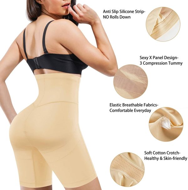 Nebility Women Waist Trainer Shapewear Tummy Control Body Shaper Shorts Hi-Waist Butt Lifter Thigh Slimmer - Image 4