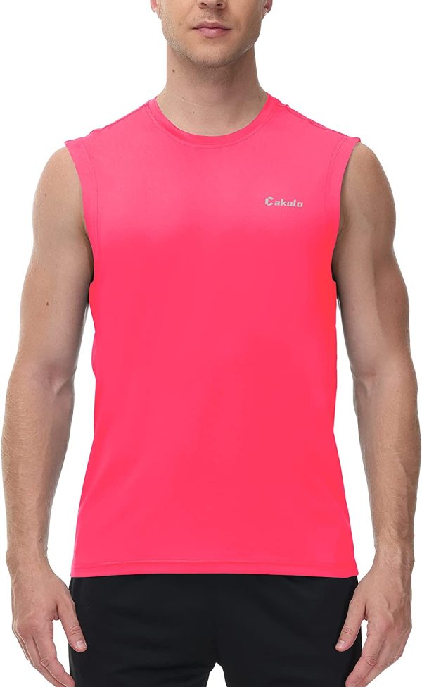 Cakulo Men's Athletic Muscle Tank Top Quick Dry Running Workout Gym Swim Sleeveless Shirt Plus Size Big and Tall - Image 5