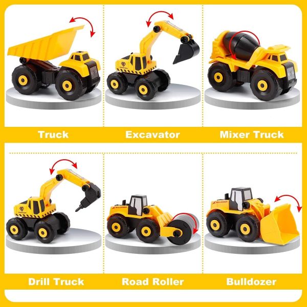 TEUVO Take Apart Truck Car Toys with Electric Drill, Construction Vehicles Building Excavator Toy STEM Trucks Vehicle Set for Kids, DIY Educational Gifts for Kids Ages 3 4 5 Boys Girls - Image 4