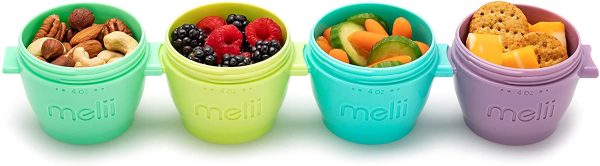 melii Snap & Go Baby Food Freezer Storage Containers & Snack Containers - Set of 10, 2oz & 4oz