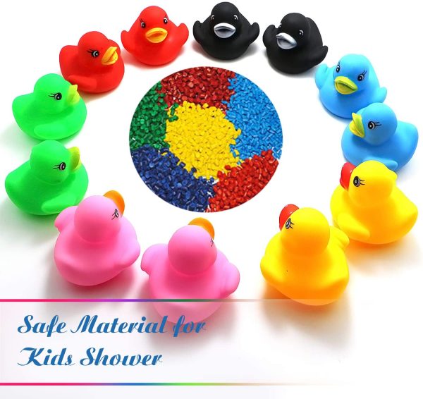 Novelty Place [Float & Squeak] Rubber Duck Ducky Baby Bath Toy for Kids Assorted Colors (12 Pcs) - Image 5