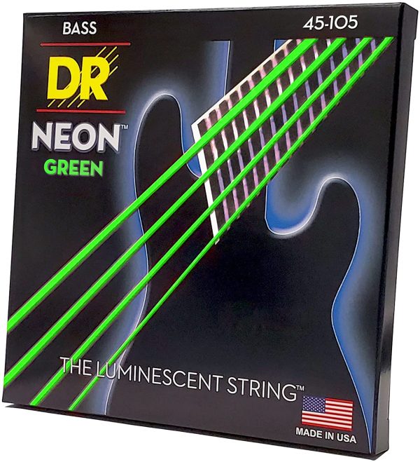 NGB-45 HIDEF NEON GREEN Colored Bass Strings: Medium 45105 - Image 3