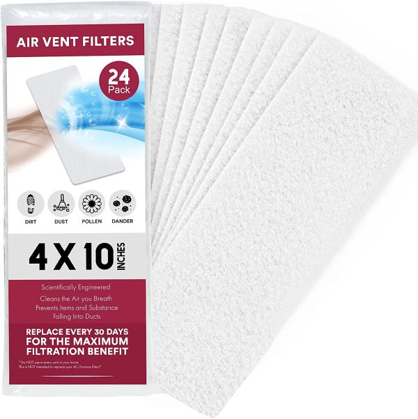 Vent Filters for Home, Air Vent Filters, 24 (4"x10") Vent Filter Engineer for Floor Vent Filters, Vent Filters Register, Ceiling Vent Filters, Wall Filter Vents and More. - Image 5