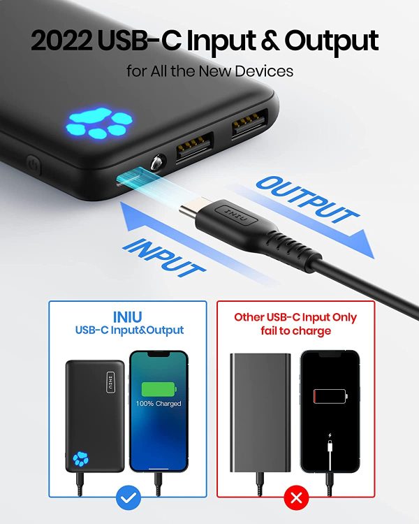 Portable Charger, USB C Slimmest Triple 3A High-Speed 10000mAh Phone Power Bank, Flashlight External Battery Pack Compatible with iPhone 13 12 11 X Samsung S20 Google LG iPad, etc [2022 Version] - Image 4