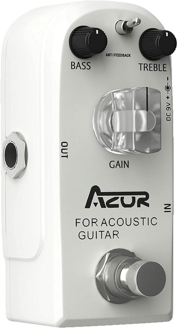 AZOR Acoustic Guitar Effect Pedal with True Bypass for Acoustic Guitar Super Mini White AP318 ?? - Image 2