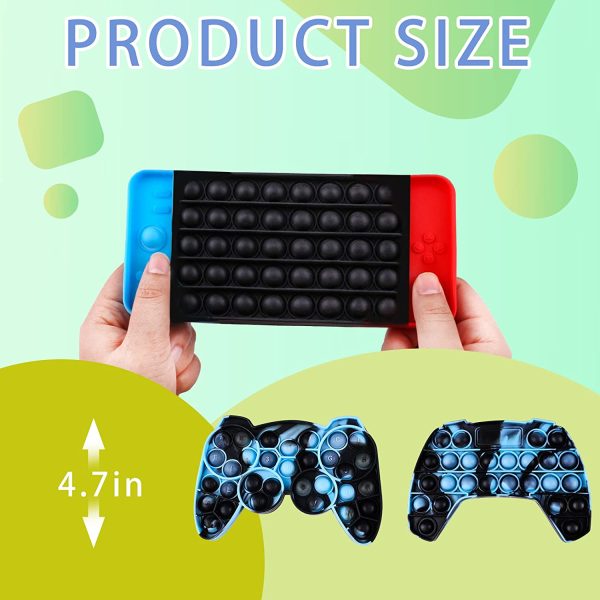 3 Pack Gamepad Pop Fidget Toy Sensory Push It Bubble Fidgets Pops Popping Poop Popper  Game Anxiety Stress Relief Autism Gift for Kids Boys Girls Teen ADHD