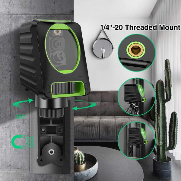 Laser Level Self-Leveling150ft/45m Outdoor Cross Line Laser, Selectable Laser Lines with Pulse Mode,Level with Vertical Beam Spread Covers of 150??,360??Magnetic Base and Battery Included-BOX-1G - Image 3