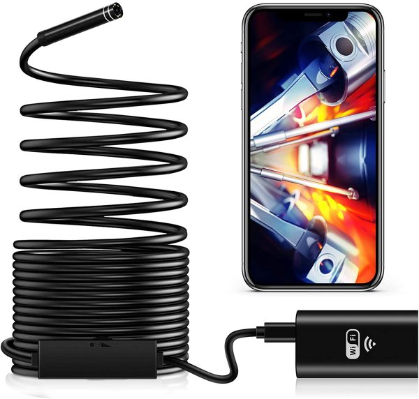 Waterproof Flexible Wireless Endoscope WiFi Borescope Inspection Camera 2.0 Megapixels for Android and iOS Smartphone, iPhone, Samsung, iPad (5M) - Image 2