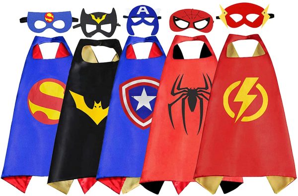 Kids Costumes 5PCS Superhero Capes Set for Boys, Girls Dress Up Party Favors Birthday - Image 6