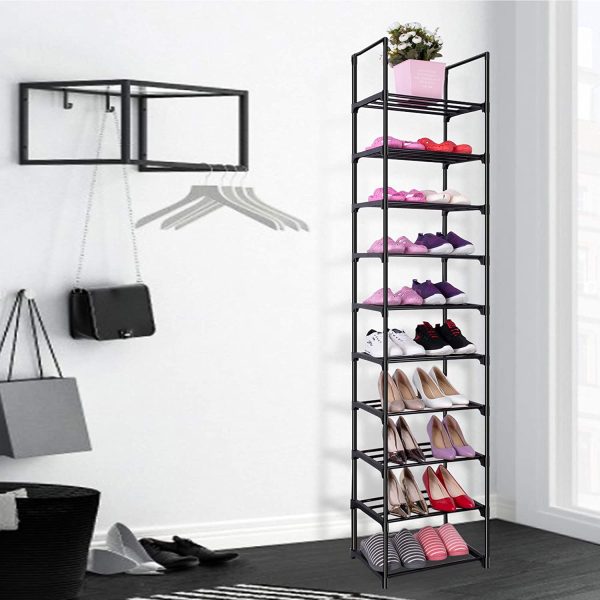 Shoe Rack, Sturdy Shoe Organizer for Closet,Shoe Rack for Closets,Shoe Rack for Entryway,Shoe Storage,Shoe Shelf, Free Standing Shoe Racks(10 Tier) - Image 3