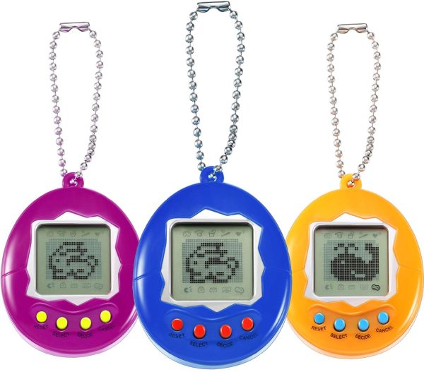 Skylety  Pieces Virtual Electronic Digital Pets Keychain Game Keyring Electronic Toys Nostalgic Virtual Digital Pet Retro Handheld Game Machine ( Pieces, Rose Red, Yellow, Blue) - Image 5