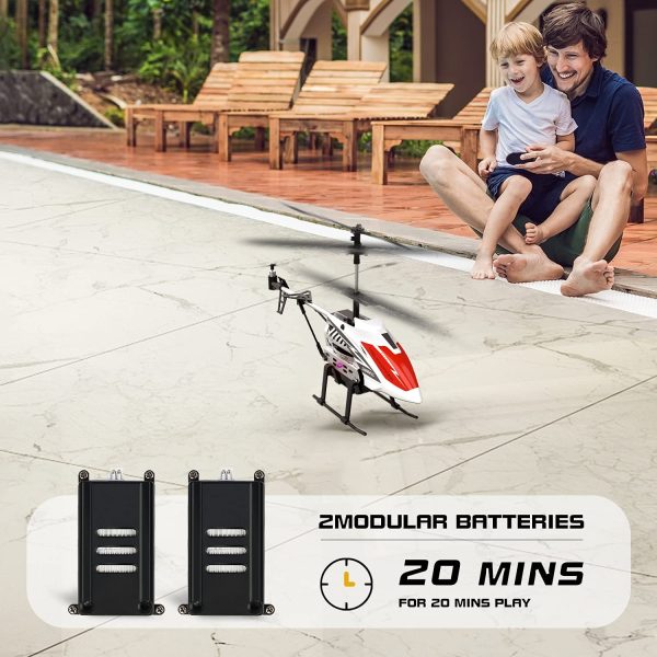 DEERC DE51 Remote Control Helicopter Altitude Hold RC Helicopters with Gyro for Adult Kid Beginner,2.4GHz Aircraft Indoor Flying Toy with 3.5 Channel,High&Low Speed,LED Light,2 Battery for 20 Min Play - Image 3