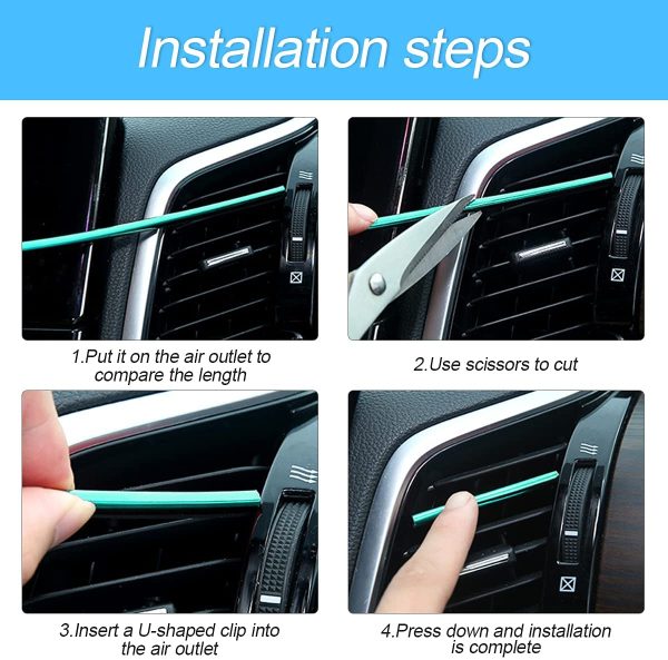 20 Pieces Car Air Conditioner Decoration Strip for Vent Outlet, Universal Waterproof Bendable Air Vent Outlet Trim Decoration, Suitable for Most Air Vent Outlet, Car Interior Accessories (Silver) - Image 6