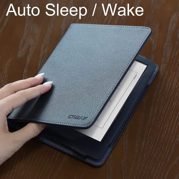 CoBak Kindle Paperwhite Case - All New PU Leather Smart Cover with Auto Sleep Wake Feature for Kindle Paperwhite Signature Edition and Kindle Paperwhite 11th Generation 2021 Released, Black - Image 7