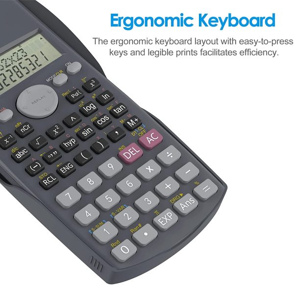 2-Line Engineering Scientific Calculator, Suitable for School and Business, Black - Image 7