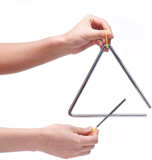 7 Inch Musical Steel Triangle Percussion Instrument With Striker - Image 3