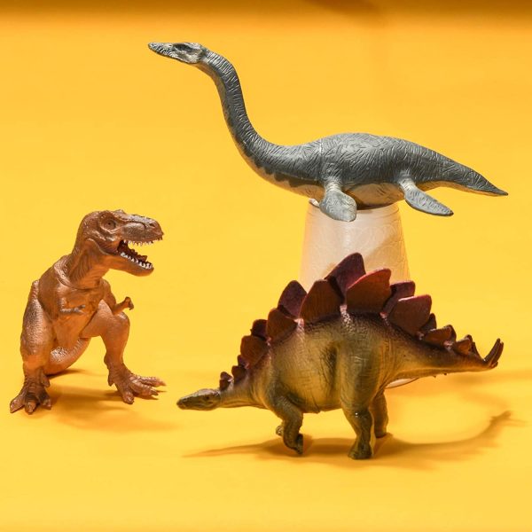 Prextex Realistic Looking 10" Dinosaurs Pack of 12 Large Plastic Assorted Dinosaur Figures