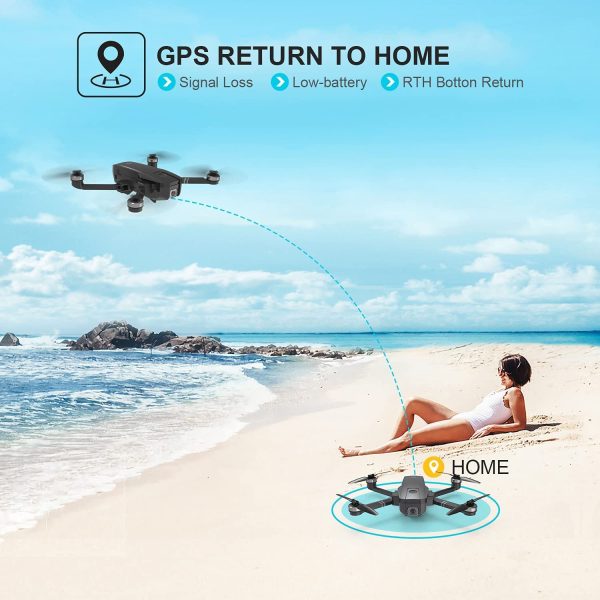 Holy Stone HS720 Foldable GPS Drone with 4K UHD Camera for Adults, Quadcopter with Brushless Motor, Auto Return Home, Follow Me, 26 Minutes Flight Time, Long Control Range, Includes Carrying Bag - Image 4