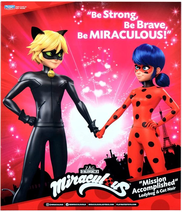 Miraculous Ladybug Mission Accomplished Ladybug & Cat Noir 2-Pack Pound It Fists by Playmates Toys, Multicolor