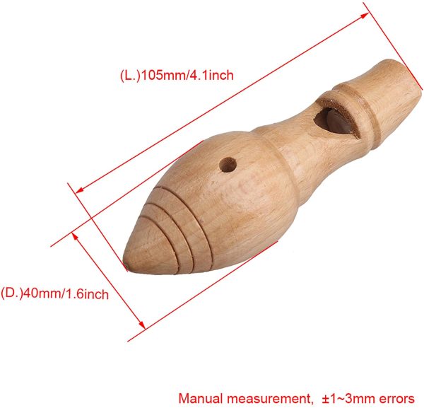 Yibuy 10.5x4cm Wooden Long Type Bird Caller Whistle Cuckoo Whistle Musical Instrument