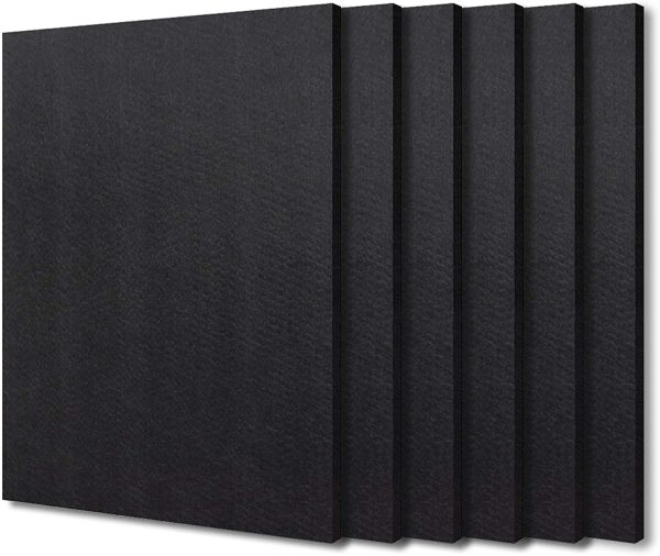 BXI Sound Absorber - Acoustic Absorption Panel - Polyester Fiber - Multiple Color Options - 16'' X 12'' X 3/8'' - 6 PACK (Matte Black) - Image 2