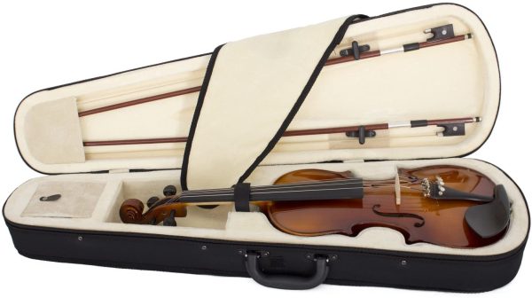 Cecilio CVN-300 Solidwood Ebony Fitted Violin with D'Addario Prelude Strings, Size 1/2 - Image 4