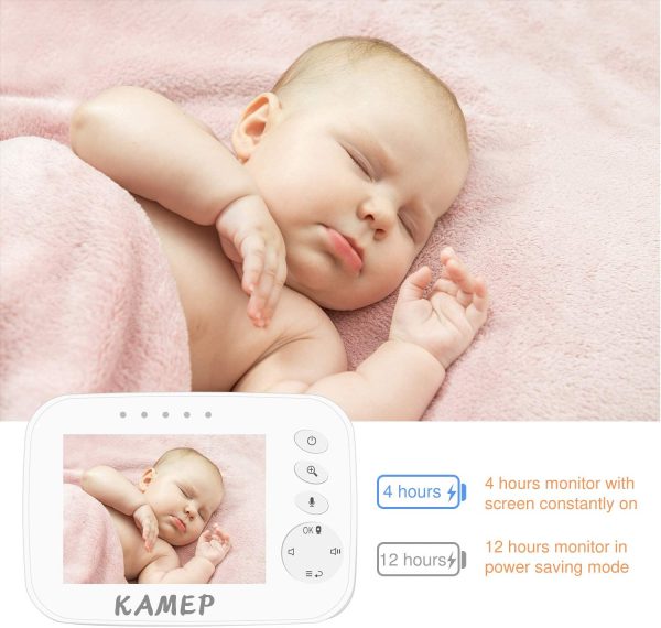 Video Baby Monitor with Camera,Baby Camera with No Glow Infrared Night Vision,Support Temperature Monitor,Two-Way Talk,Lullaby,Remote Zoom Video Monitor System - Image 5