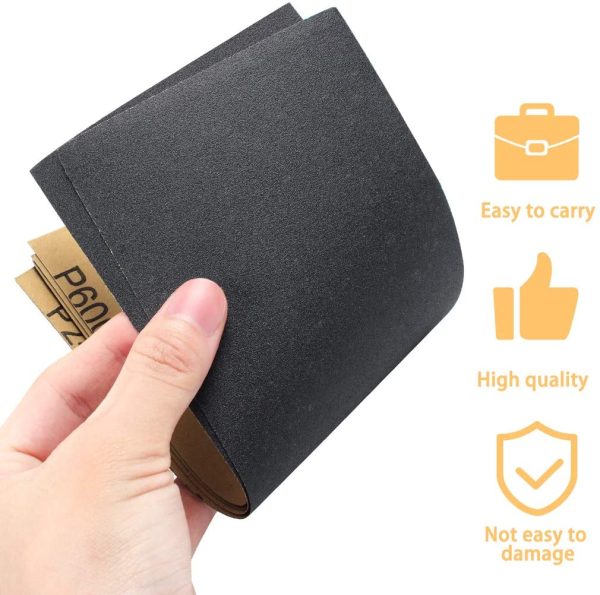 Sandpaper Abrasive Wet and Dry Coarse Grinding and Fine Grinding Sandpaper 120 to 3000 Grit Uniform Sandpaper 16 Sheets for Furniture, Car and Metal Polishing - Image 5