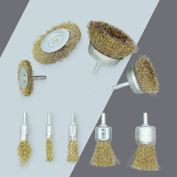 Wire Wheel Brush Drill Attachment 9 Pcs with 1/4in Shank for Cleaning Rust, Stripping and Abrasive - Image 5