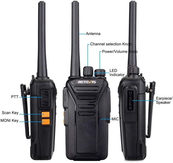 RT27 Walkie Talkie Rechargeable Long Range 22 Channel Rugged VOX Two Way Radio(5 Pack) - Image 5