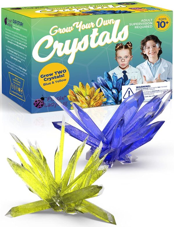 Crystal Growing Kit - Grow 2 Large Crystals, Blue & Yellow Colors - Cool Kids Science Experiment Kits and DIY STEM Project for Teens - Great Gifts for Boys or Birthday Gift Ideas for Girls - Image 4