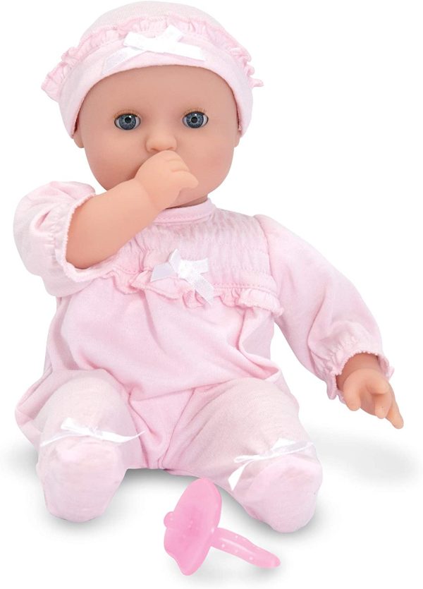 Melissa & Doug Mine to Love Jenna 30 cm Soft Body Baby Doll, Romper and Hat Included, Wipe-Clean Arms & Legs