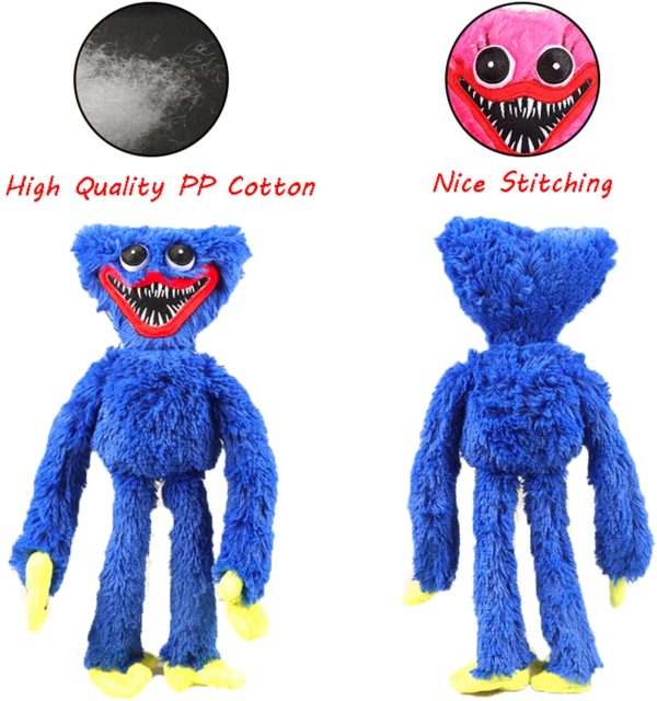 Poppy Playtime Huggy Wuggys Plush Toy, Monster Horror Game Stuffed Plush Doll Toy Gift for Kid (Blue) - Image 3