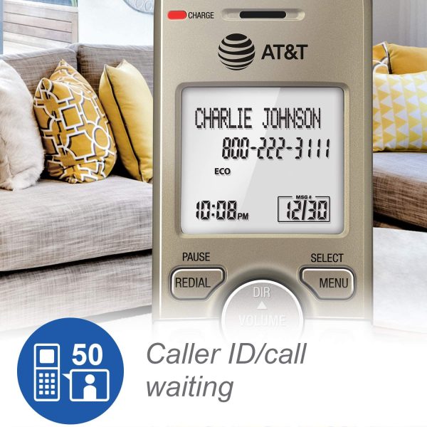 DECT 6.0 3 Cordless Phones with Caller ID, ITAD, Handset Speakerphones, White and Grey - Image 9